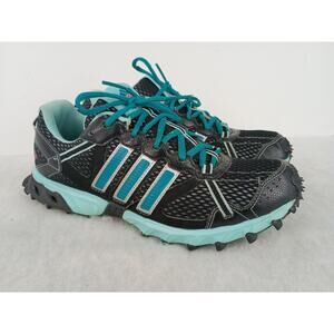 Adidas Women's 9 Thrasher 2 Black Teal Blue Spiked Trail Running Shoes